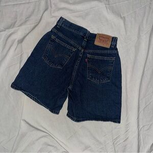 Vintage Levi’s High Waisted Long Denim Shorts | rare Classic Blue Denim Shorts